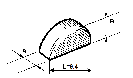 FLYWHEEL KEY A=mm. 2 B=mm. 3,7 L=mm. 9,4