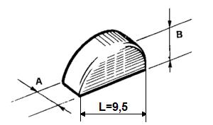 CHIAVELLA VOLANO A=mm. 2,5  B=mm. 3,7 L=9,5
