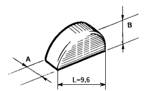 CHIAVELLA VOLANO A=mm. 3    B=mm. 3,7 L=9,6