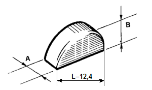 CHIAVELLA VOLANO A=mm. 3    B=mm. 5  L=mm. 12,4